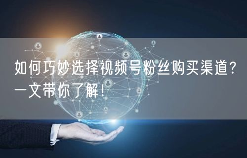 如何巧妙选择视频号粉丝购买渠道?一文带你了解!