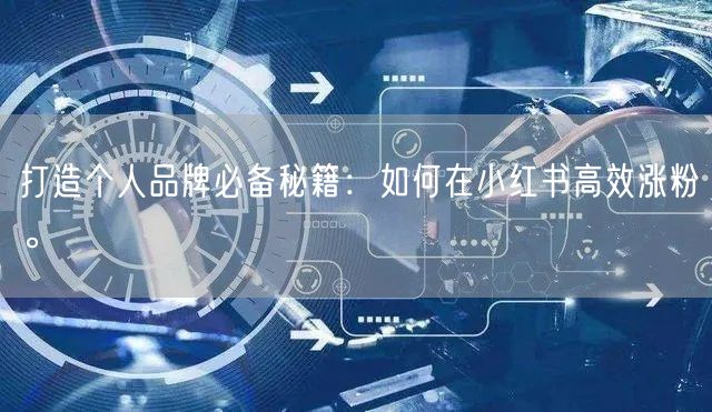 打造个人品牌必备秘籍:如何在小红书高效涨粉。