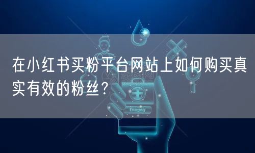 在小红书买粉平台网站上如何购买真实有效的粉丝？