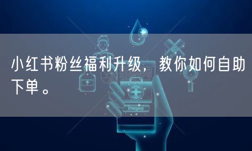 小红书粉丝福利升级,教你如何自助下单。