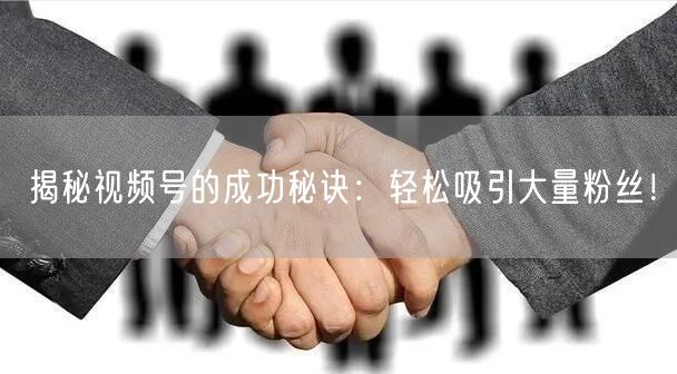揭秘视频号的成功秘诀:轻松吸引大量粉丝!