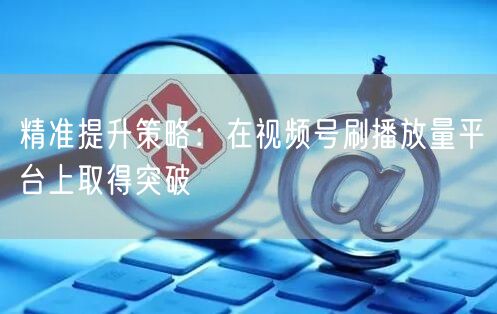 精准提升策略:在视频号刷播放量平台上取得突破